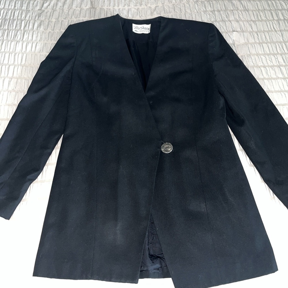Wool Blazer Vintage Paul Stanley Designed by Coco Belani Women's Black Jacket‎ 6